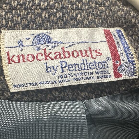 Vintage Pendleton Knockabouts Blazer Jacket Size 12 Elbow Patches 100% Wool - Picture 4 of 11